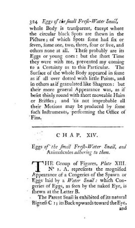 Chap. XIV. Eggs of the small Fresh-Water Snail, and Animalcules adhering to them