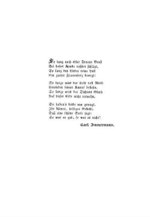 [Gedicht von] Karl Immermann