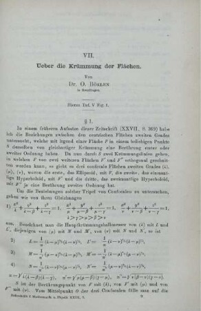 VII. Ueber die Krümmung der Flächen.