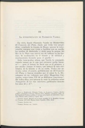 III - La interpretación de Florencio Varela