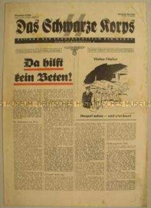 Wochenzeitung der SS "Das Schwarze Korps" u.a. zum Kriegseintritt Italiens