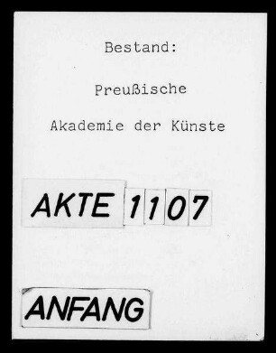 Mitglieder: Neuordnung der Abteilungen für die bildenden Künste und für Musik