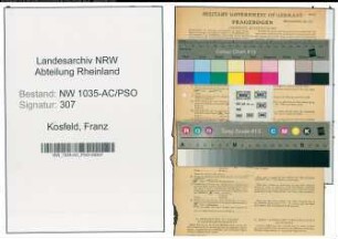 Entnazifizierung Franz Kosfeld , geb. 04.10.1896 (Bergmann)