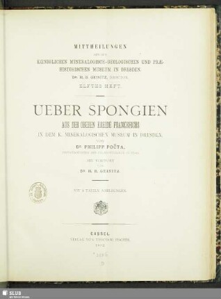 11.1892: Mittheilungen aus dem Königlichen Mineralogisch-Geologischen und Prähistorischen Museum in Dresden