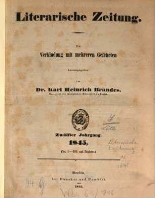 Literarische Zeitung. 12. 1845