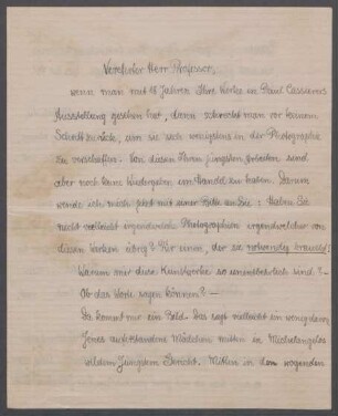 Brief von Kurt Leonhard an Georg Kolbe