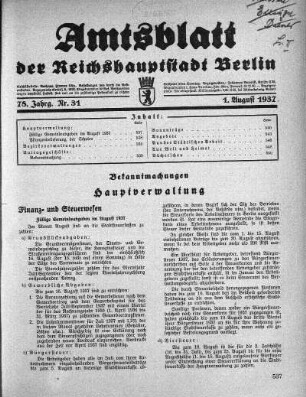 1937,31: Nr. 31, 1. August 1937