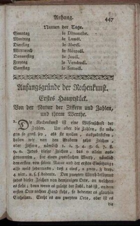Anfangsgründe der Rechenkunst.