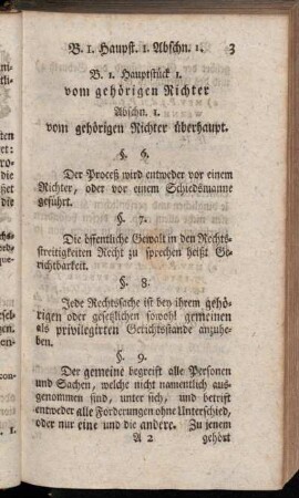 Hauptstück 1. vom gehörigen Richter.