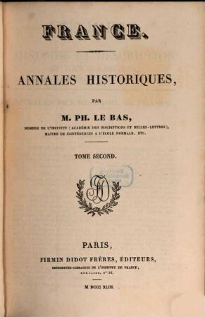France : annales historiques, 2