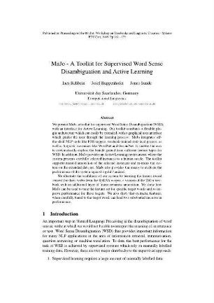 MaJo - A Toolkit for Supervised Word Sense Disambiguation and Active Learning