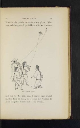Boys flying kites.
