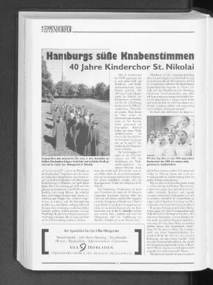 Hamburgs süße Knabenstimmen - 40 Jahre Kinderchor st. Nikolai