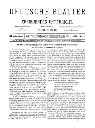 Ziller's Grundlegung zur Lehre vom erziehenden Unterricht