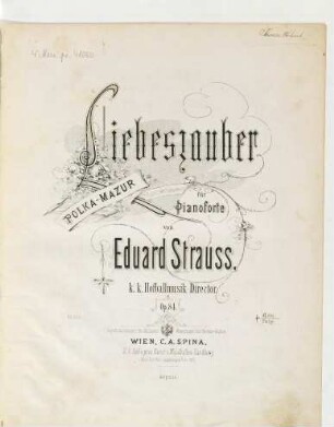 Liebeszauber : Polka-Mazur für Pianoforte ; op. 84