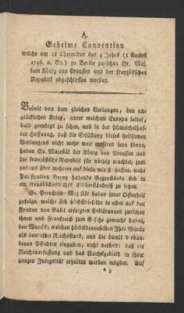 A. Geheime Convention welche am 18. Thermidor ...