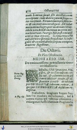 Die Octava. De Voto Obedientiae.