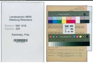 Entnazifizierung Fritz Kaminsky , geb. 17.01.1900 (Ingenieur)