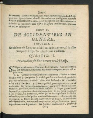Caput II. De Accidentibus In Genere.