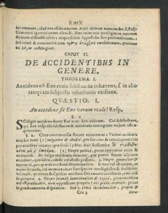 Caput II. De Accidentibus In Genere.