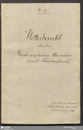 Wetterbericht über das Grubengebäude Alexander sammt Schwem̄spfennig - 18.6093 4.