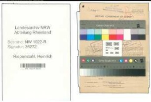 Entnazifizierung Heinrich Riebenstahl , geb. 28.07.1892 (Bahninspektor)