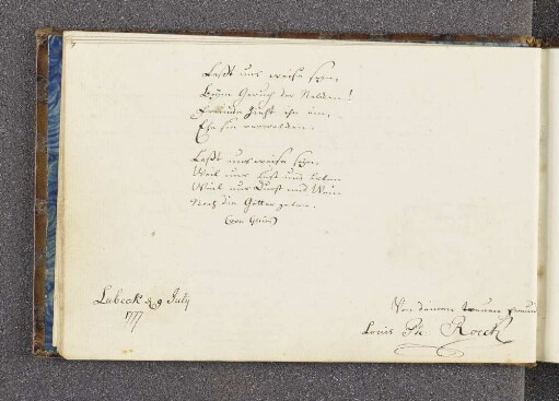 Louis Ph. Roeck. – Lübeck, 09.07.1777