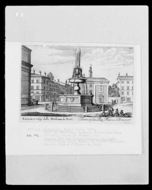 Aus der Römischen Fontänen Wahre Abbildung: Brunnen vor der Kirche Madonna dei Monti