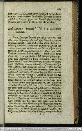Auch Curland unterwirft sich dem Russischen Scepter