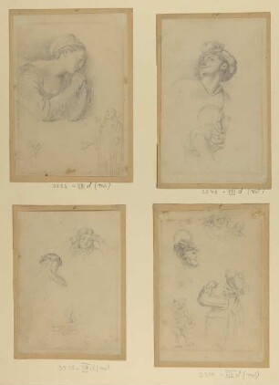 Hexenküche. 4 Figurenstudien zu den Faust-Illustrationen in "Minerva", Jg. 20 (1828)
