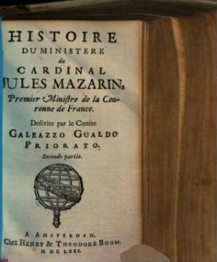 Histoire Du Ministere Du Cardinal Jules Mazarin, Premier Ministre de la Couronne de France, 2