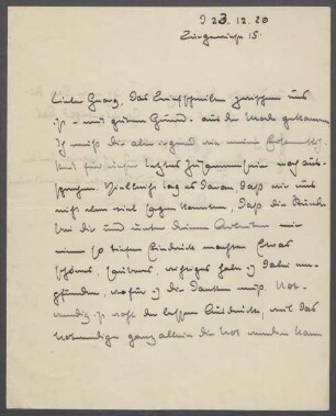 Brief von Hermann Schmitt an Georg Kolbe