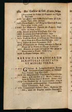 Rerum Germanicarum Scriptores In Octavo Et Minori Forma.