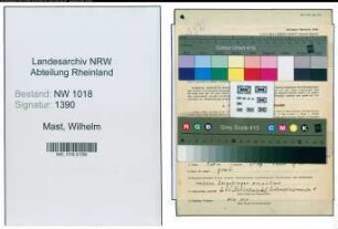 Entnazifizierung Wilhelm Mast , geb. 15.08.1896 (Arbeiter)
