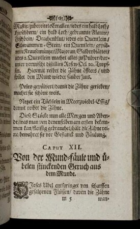 Caput XII. Von der Mund-fäule und übelen stinckenden Geruch aus dem Munde.