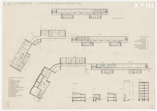 Studienarbeiten: Preisarbeit, Entwurf für Kraftwagenhof, Gaststätte und Übernachtungsbetrieb, Grundrisse, 1:200