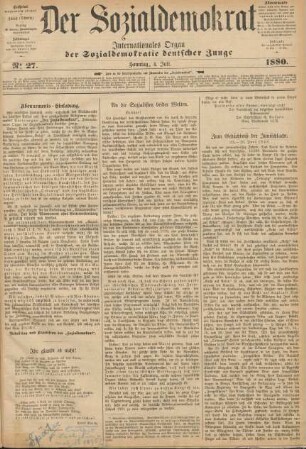 No 27. Sonntag, 4. Juli. 1880.