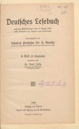 Teil 2 = (3. Schuljahr), [Schülerband]: [Teil 2 = (3. Schuljahr), [Schülerband]]