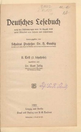Teil 2 = (3. Schuljahr), [Schülerband]: [Teil 2 = (3. Schuljahr), [Schülerband]]