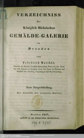 1: Die Gemälde der äusseren Galerie