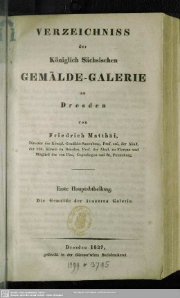 1: Die Gemälde der äusseren Galerie