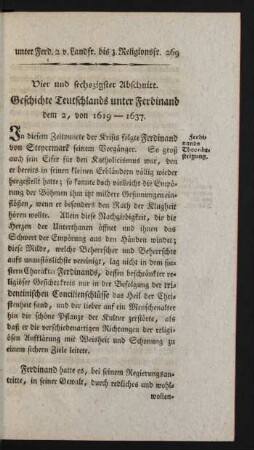 Vier und sechszigster Abschnitt. Geschichte Teutschlands unter Ferdinand dem 2, von 1619-1637