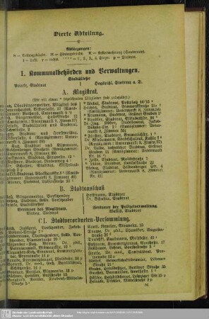 1. Kommunalbehörden und Verwaltungen