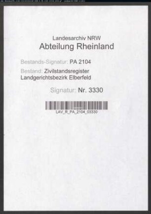 Heiratsregister Merscheid