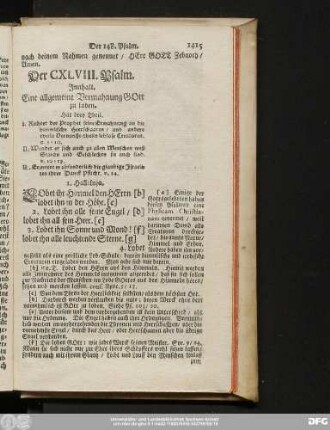 Der CXLVIII. Psalm.