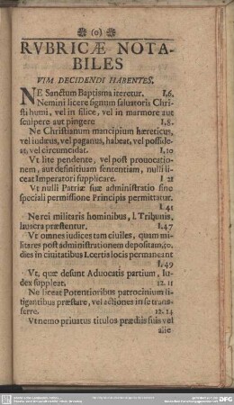 Rubricae Notabiles Vim Decidendi Habentes