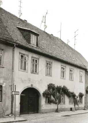 Belgern, Elbstraße 5. Wohnhaus, Ackerbürgerhaus (1752). Straßenansicht