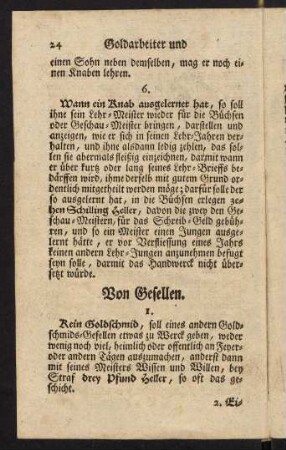 24-40, Von Gesellen.-Der Büchsen= und Geschau=Meister...