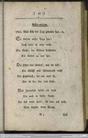 Abendlied. Mel. Nun sich der Tag geendet hat, [et]c.