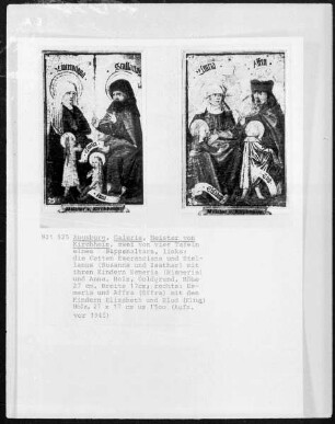 Sieben Sippenbilder — Esmeria und Affra mit den Kindern Elisabeth und Eliud
